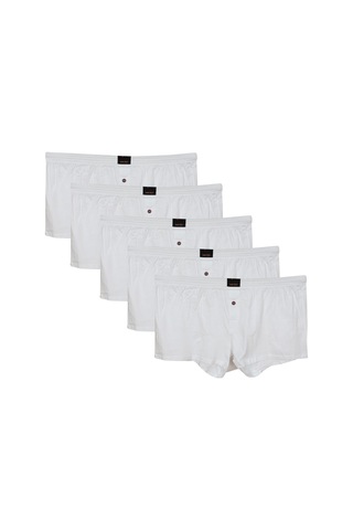 5 Adet Büyük Beden Penye Boxer Beyaz Beyaz