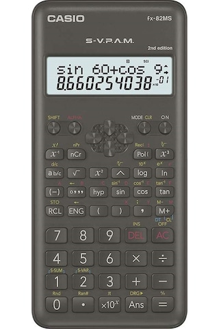 Casio FX-82MS 2. Versiyon Bilimsel Fonksiyonlu 12 Hane Hesap Makinesi