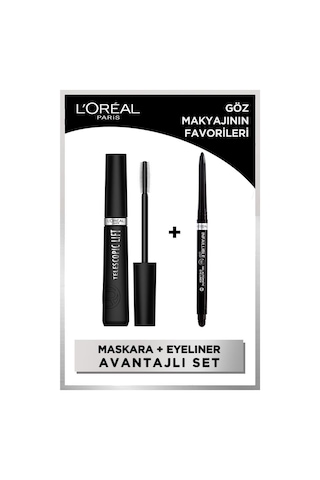 L'Oréal Paris Telescopic Lift Maskara & Infaillible Automatic Jel Göz Kalemi Yoğun Siyah - Göz Makyaj Seti pktgzmkyjfvrlr-9585 0