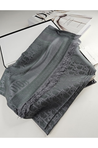Cd Desen Kaşmir İpek Şal Silk Scarfs Hijab İthal Ürün Antrasit