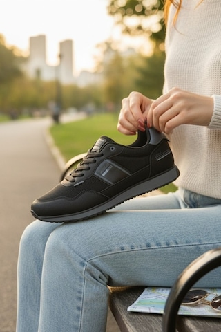 Enoch Erkek Spor Ayakkabı Günlük Yürüyüş Ve Koşu Sneaker Hafif Esnek Tabanlı Rahat Kalıp Siyah