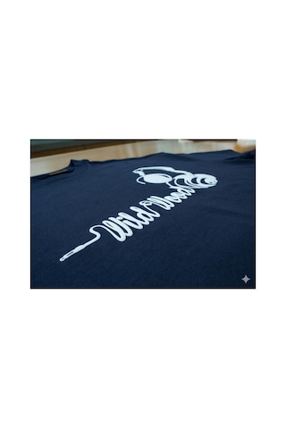 Wild Wood Garment Wild Wood "audio Rhythms" Kulaklık Kabaran Baskılı Premium Oversize T-shirt Lacivert