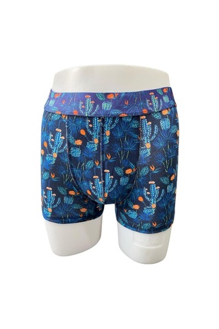 Erkek Karışık Pamuklu Esnek 4'lü Boxer Paketi 2304 Mavi