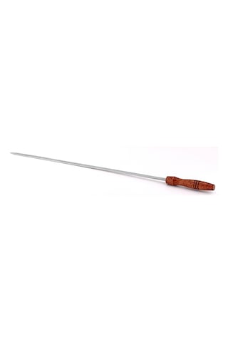 Gönen Çelik Paslanmaz Şiş 1 Adet 1 Cm Yassı 60 Cm Boy Ahşap Sapl