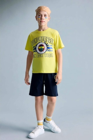 Defacto Fenerbahçe Kısa Kollu Pijama Üst Şort Pijama Alt 2li Pijama Takımı Erkek Çocuk H7338a826hsyl291 Sarı-yl291