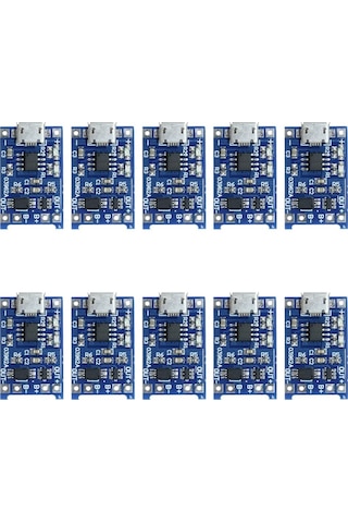 Tp4056 Micro Usb 1s 3.7v Lipo, Li-ion Pil Bms Korumalı Şarj Devresi - 10 Adet