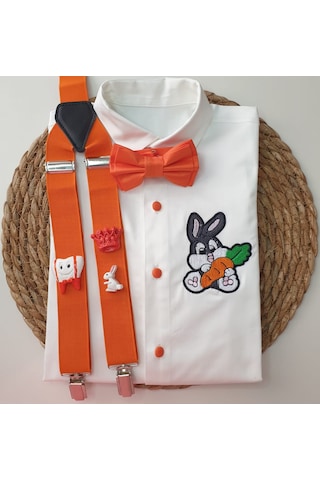 Cool Party Shop Diş Buğday Askı Papyon Gömlek Turuncu Cool Party Shop Diş Buğday Askı Papyon Gömlek Turuncu