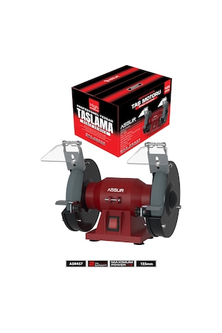 Assur 220W 125 MM Disk Çapı Zımpara Balta Bıçak Bileme Makinesi Taş Motoru Tezgah Üstü Taşlama - 3066
