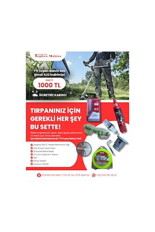 Zargana Motorlu Tırpan Bakım Ve Aksesuar Seti 7'li Set