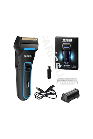 Pritech Rf-1310 Şarjlı Sakal Tıraş Makinesi - Yedek Bıçaklı, Islak & Kuru Kullanım, 115g Hafif Tasarım