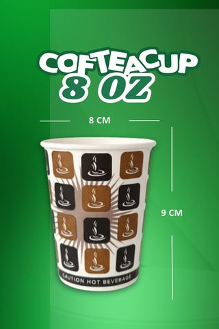 Damalı Karton Bardak 50 Adet 8 Oz - 240 Ml 50