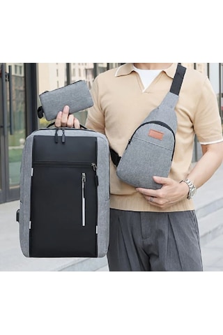 Çok Fonksiyonlu Çanta 3 Parça Bilgisayar,okul Ve İş Çantası
