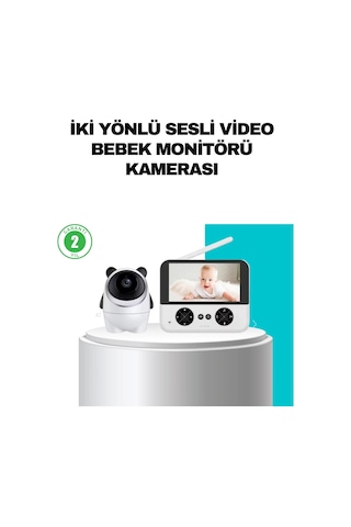 720p Bebek Kamerası Uzaktan Kontrollü Gece Görüşlü Monitör -