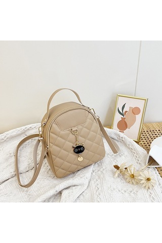 Tuomeng Kadın Modası Çok Yönlü Günlük Düz Renk Sırt Çantası Haki Haki