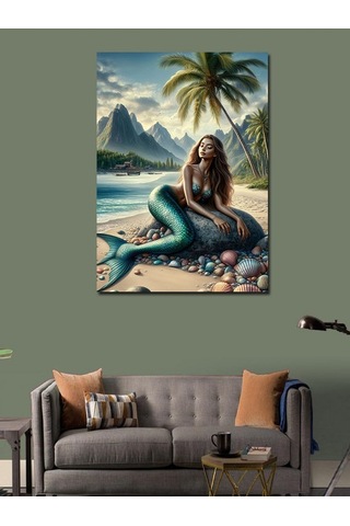 Kanvas Tablo Deniz Kızı Ve Kumsal 70cmx100cm