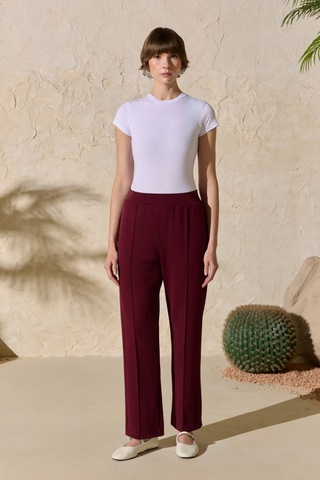 Aker Bordo Beli Lastikli Pijama Altı Bordo Bordo