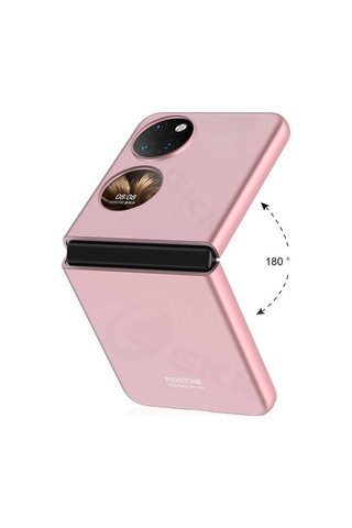 Rba Aksesuar Huawei P50 Pocket Kılıf Rba Sert Kıpta Kapak - Rose Gold Altın