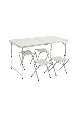 FUNKY CHAIRS Tabureli Katlanabilir Piknik Masası Seti - Gri
