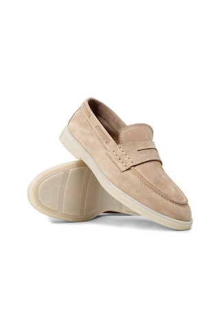 Deery Erkek Hakiki Süet Bej Loafer Ayakkabı - 02028mbejc01