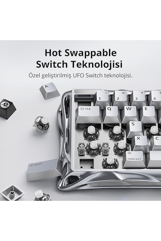 Gravastar Mercury V60 Pro Hall Effect Manyetik Switch Gaming Klavye, Hot-swappable, Rapid Trigger, 8