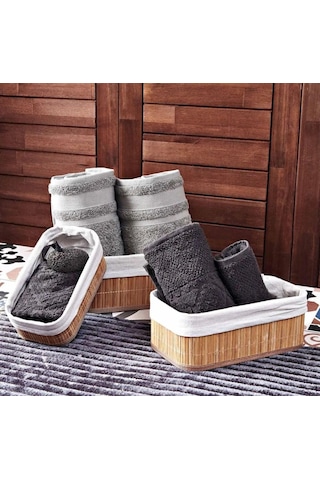 Busstier 3'lü Çok Amaçlı Bambu Organizer Seti, Çok Boyutlu Mutfak Banyo Ev Sepetleri, Büyük, Orta, K Sku: Smg8690010523938 Açık Mavi