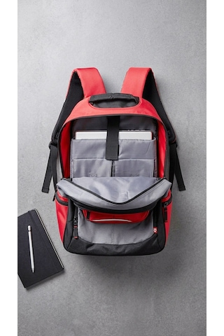 Sol - Marvın Unisex 15 Laptop Sırt Çantası Kırmızı/siyah