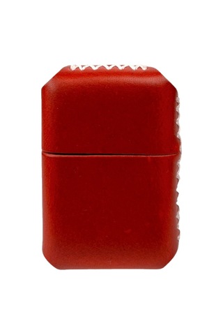 Handmade El Yapımı Hakiki Deri Zippo Modeli Çakmak Kırmızı