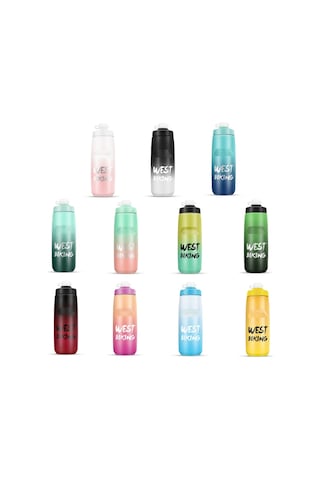 Batı Bisiklet 750ml Bisiklet Su Şişesi Taşınabilir Açık Bisiklet Su Bardağı, Renk: Sarı Yeşil Degrade Diğer