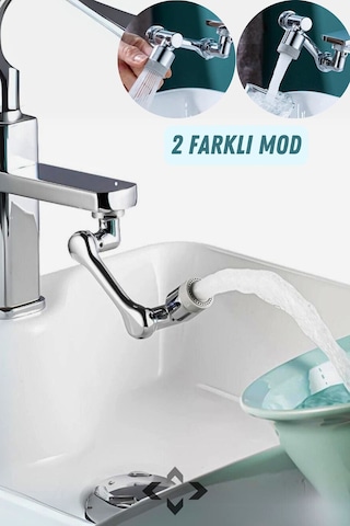 1080 Krom Musluk Ucu Çok Fonksiyonlu Batarya Ucu 2 Farklı Mod Filtreli Musluk Başı Perlatör Musluk