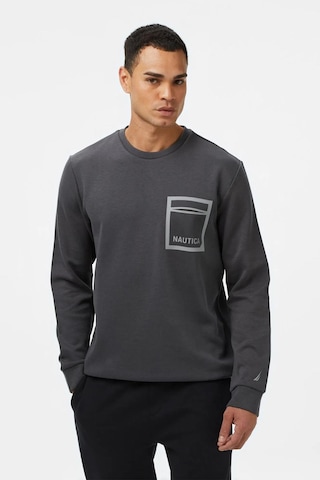 Nautica Erkek Gri Classic Fit Sweatshirt-11422 Gri