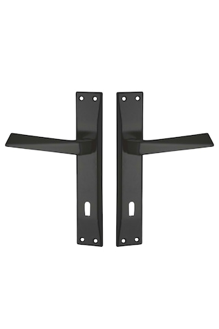 Prizma Siyah Aynalı Kapı Kolu 1takım Arkalı/önlü