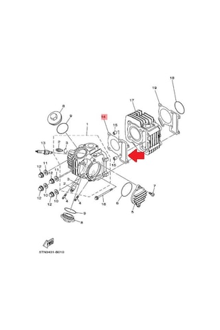 Yamaha T110 Crypton R Or. Silindir Üst Conta 5Tn-E1181-00