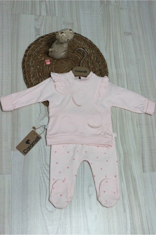 Caramell Barbosa Kız Bebek 2'li Premium Kalite Kalpli Romantik Takım Pembe