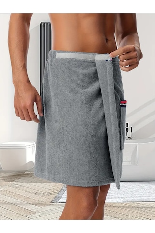 Erkekler İçin Sarma Havlusu Banyo Duş Spa Sauna Spor Cepli