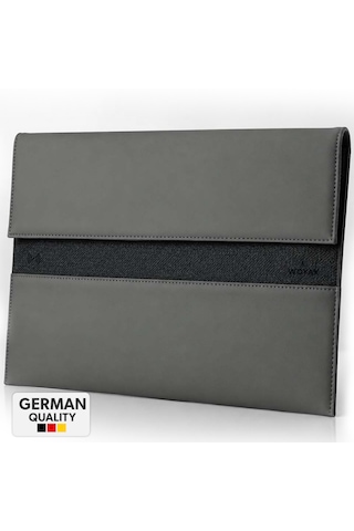 Woyax S-touch 13-14 İnç Nfc Özellikli Laptop Çantası Su Geçirmez Apple Macbook Uyumlu Kılıfı Apple iPad Tablet El Çantası Gri