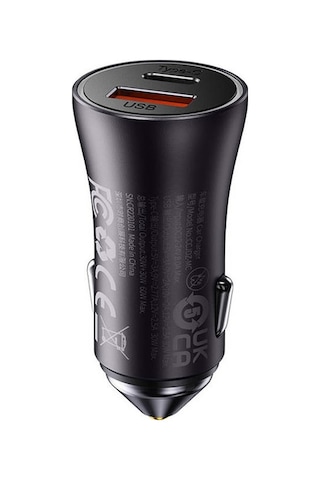 Maoyaya Golden Contactor Dual 60w Type-c+usb Hızlı Araç Çakmaklı Siyah