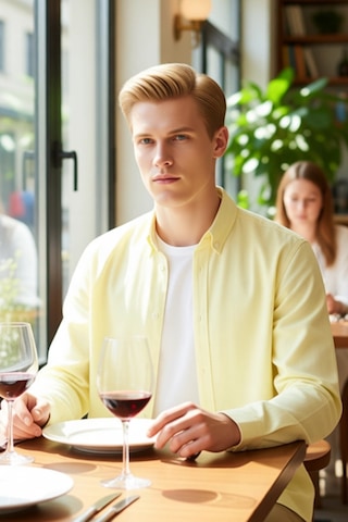 Ersefa Unisex Günlük Stilin Vazgeçilmezi Regular Fit Pamuklu Keten Görün sarı