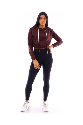 Gugus Basic Kapüşonlu Sweatshirt Acı Kahve