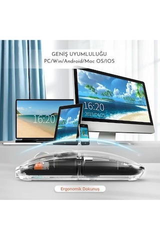 Samsung Tab S T800 Sm-t800 Kılıf 10.5" Uyumlu Şeffaf Tasarım Sessiz Kablosuz Mouse Diğer