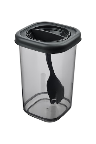 6 Lı Kendinden Kaşıklı Tuzluk & Baharatlık Seti 350 Ml. Gri