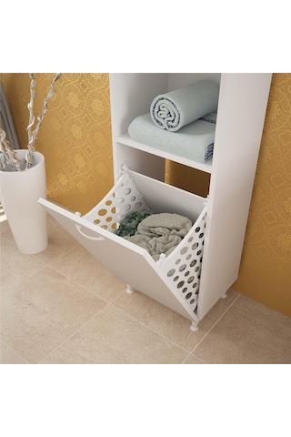 Mesan Kirli Çamaşır Sepeti Beyaz