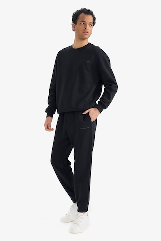 Defacto Boxy Fit 2li Takım Bisiklet Yaka Sweatshirt Eşofman Altı F9623ax25aubk81 Siyah-bk81