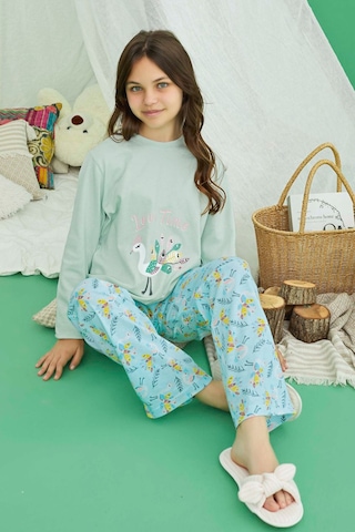 Genç Kız Aydoğan Pamuklu Pijama Takımı 240769 Mint Mint