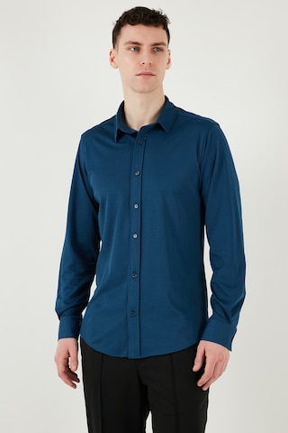 Buratti Pamuklu Regular Fit Düz Yaka Erkek Gömlek Cf25S119628 Indigo