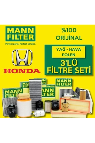 Honda Civic 1.6 Fb7 Mann-Filter Filtre Bakım Seti 2013-2016
