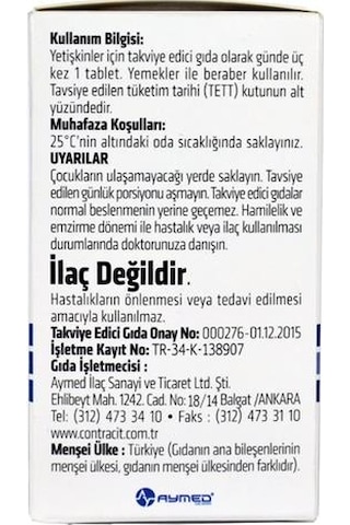 Contracit 90 Tablet - Gıda Besin Takviyesi Koenzim Q10Vitamin D