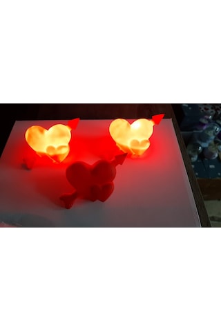 Büro Ev Dekoru İçin 12adet Hediyelik Işıklı Kalp Seti Diğer