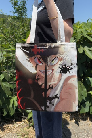 Zipzap Black Clover V3 Yazlık Kışlık Çift Taraflı Kanvas Baskı Bez Çanta Anime Çantası