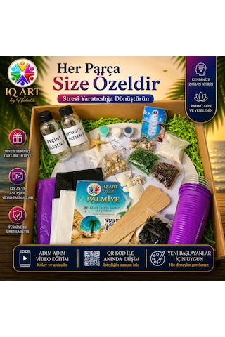 Epoksi Reçine Seti Palmiye , Tropik Deniz Temalı Sanat Ve Hobi Seti, Video Eğitim Dahil, Premium Hediye Kutulu, Epoksi Başlangıç Seti 00008