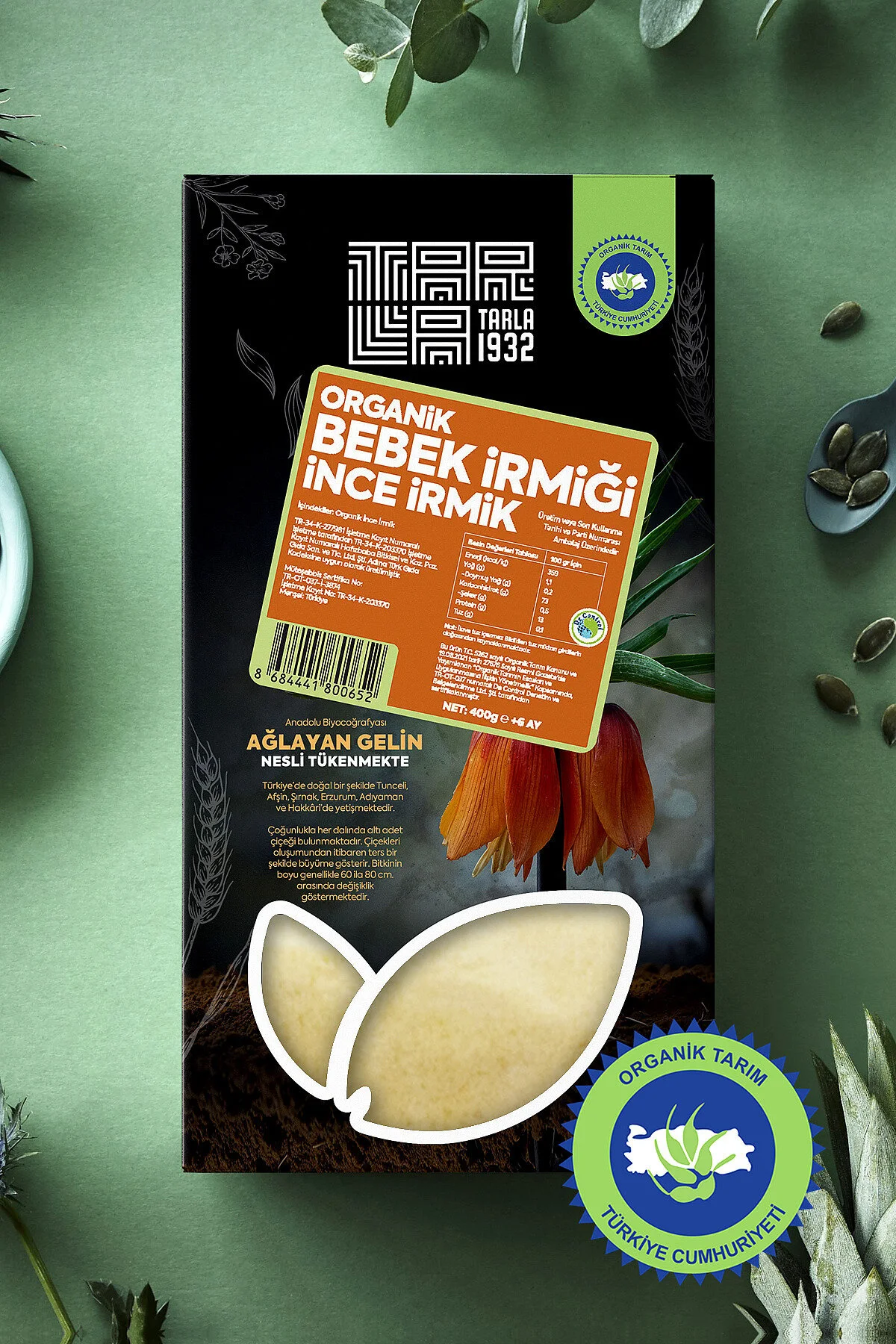 Tarla 1932 Organik Bebek İrmik İnce İrmik Katkısız & Doğal 400 Gr